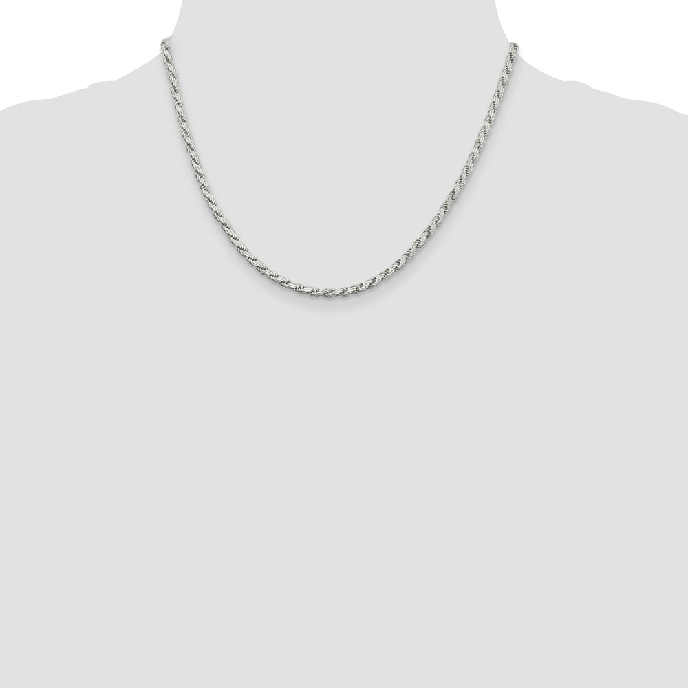 Sterling Silver 3.1mm Flat Rope Chain (QFC204-18)
