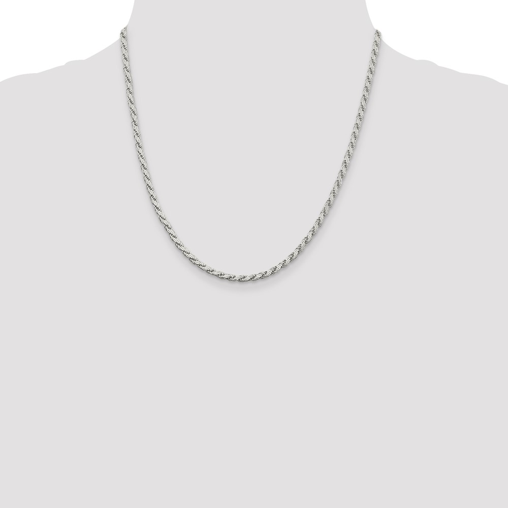 Sterling Silver 3.1mm Flat Rope Chain (QFC204-20)