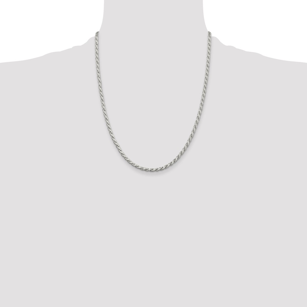Sterling Silver 3.1mm Flat Rope Chain (QFC204-22)