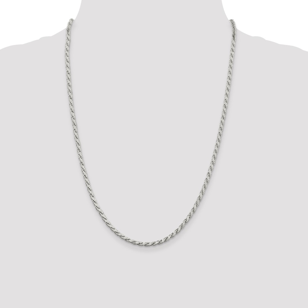 Sterling Silver 3.1mm Flat Rope Chain (QFC204-24)