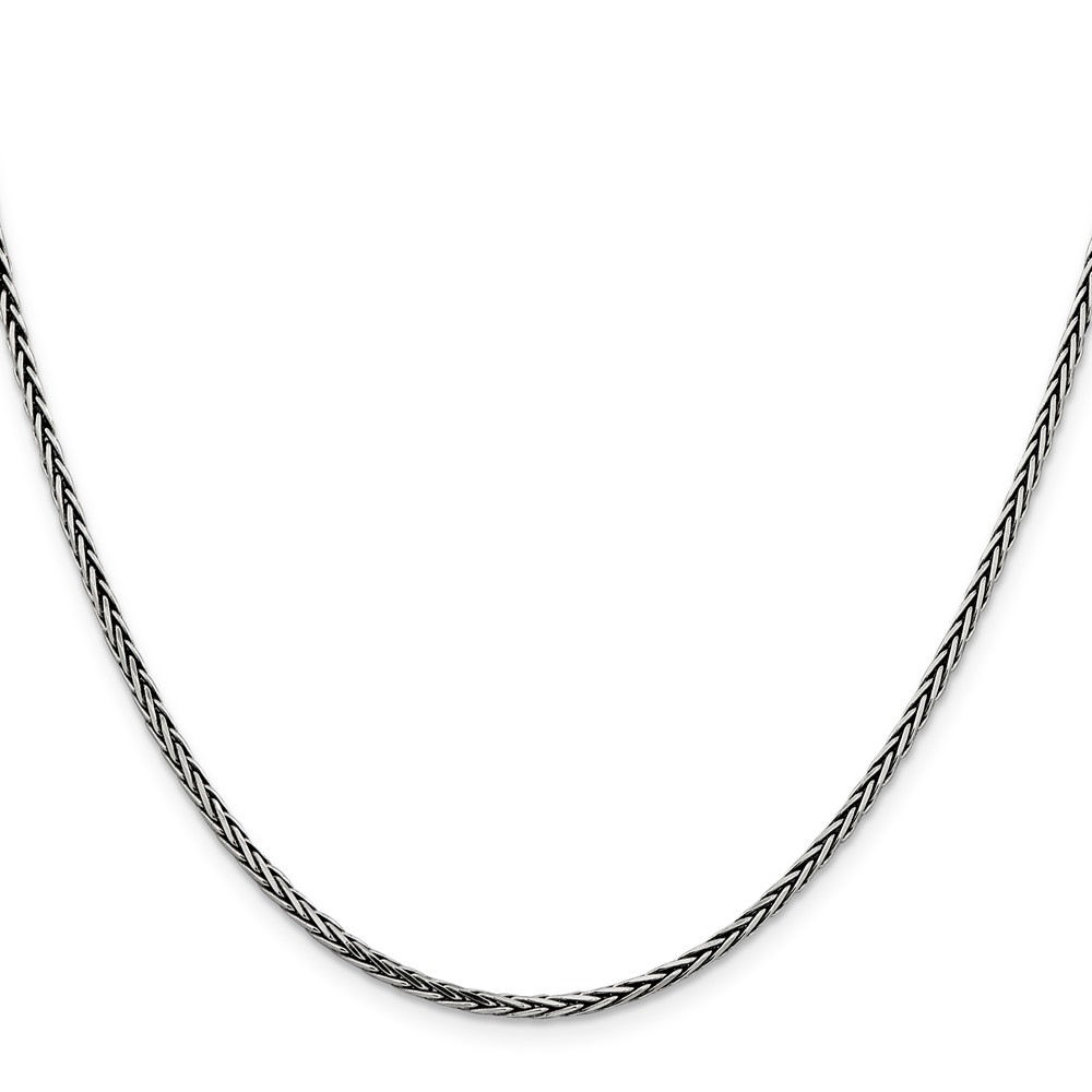 Sterling Silver Antiqued 2.2mm Solid Square Spiga Chain (QFC206-30)