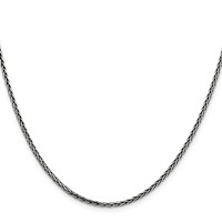 Sterling Silver Antiqued 2.2mm Solid Square Spiga Chain view 2