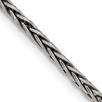 Sterling Silver Antiqued 2.2mm Solid Square Spiga Chain view 1