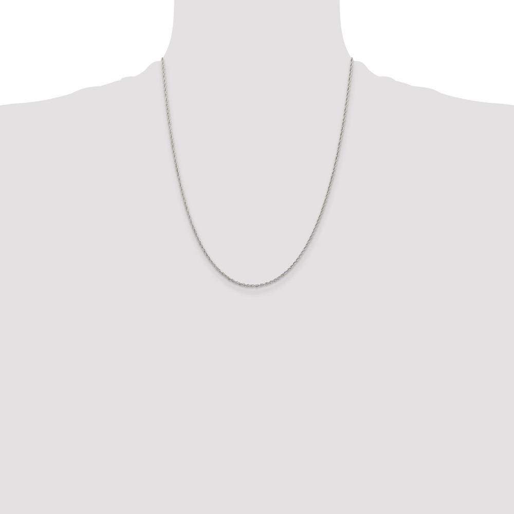 Sterling Silver 1.6mm Loose Rope Chain (QFC207-22)