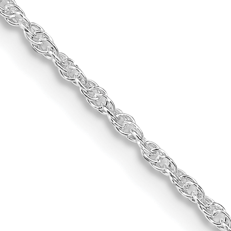 Sterling Silver Rhodium-plated 1.6mm Loose Rope Chain w/2in ext. (QFC207RH-18)