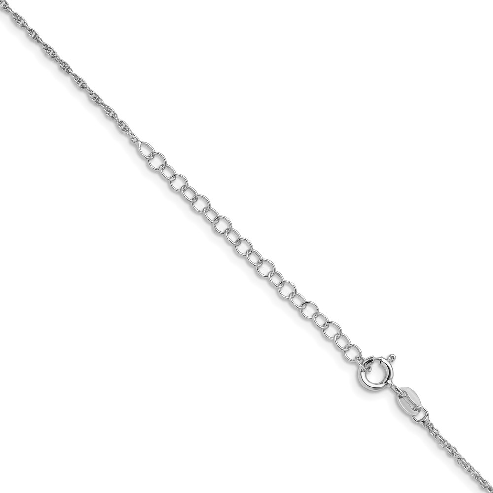 Sterling Silver Rhodium-plated 1.6mm Loose Rope Chain w/2in ext. (QFC207RH-18)