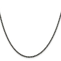 Sterling Silver Ruthenium-plated 2.3mm Rope Chain view 2