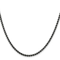 Sterling Silver Ruthenium-plated 2.9mm Rope Chain view 2
