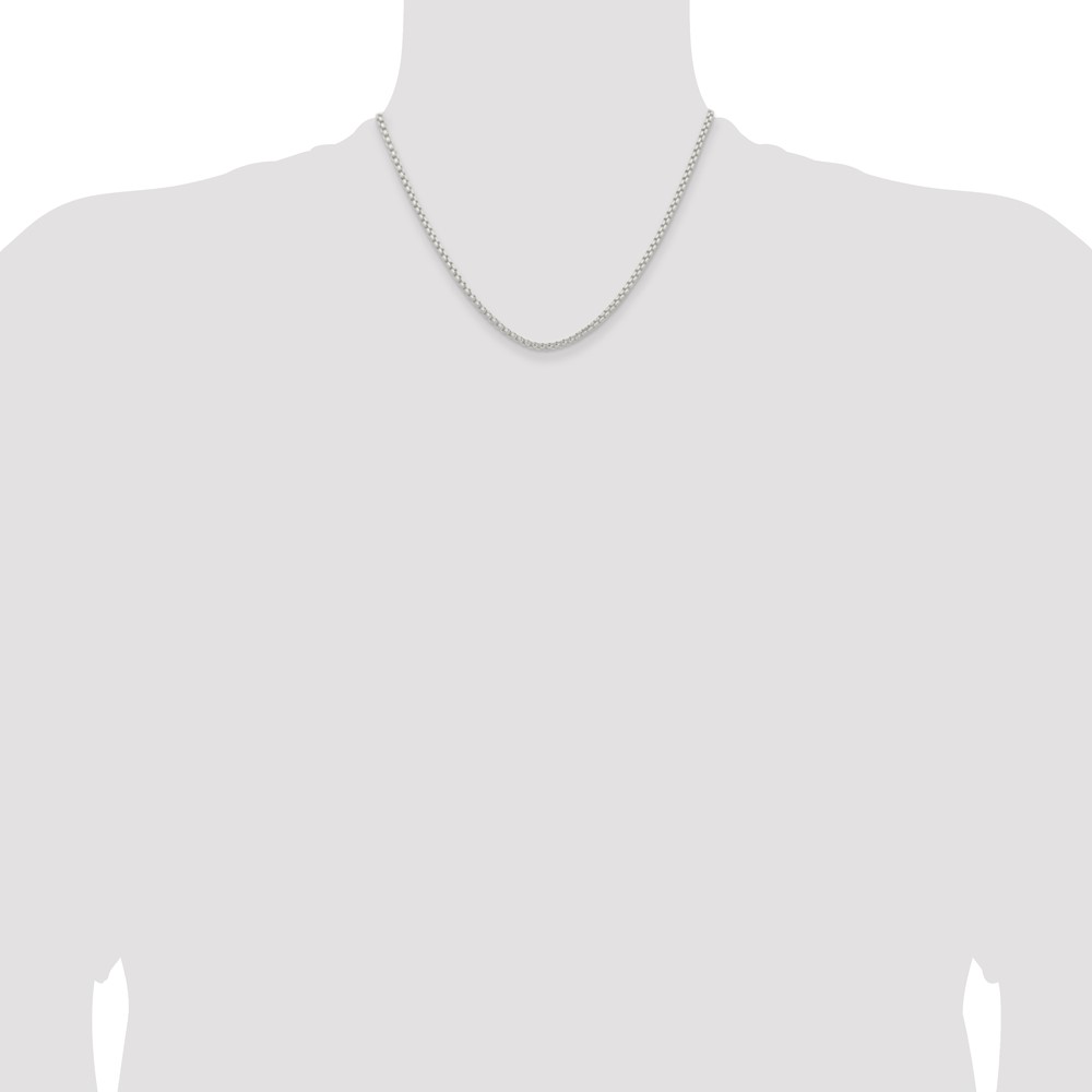 Sterling Silver 2.6mm Round Box Chain (QFC214-18)