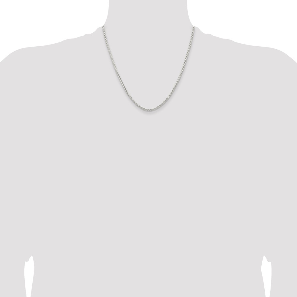 Sterling Silver 2.6mm Round Box Chain (QFC214-20)