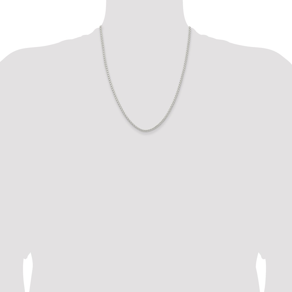 Sterling Silver 2.6mm Round Box Chain (QFC214-22)