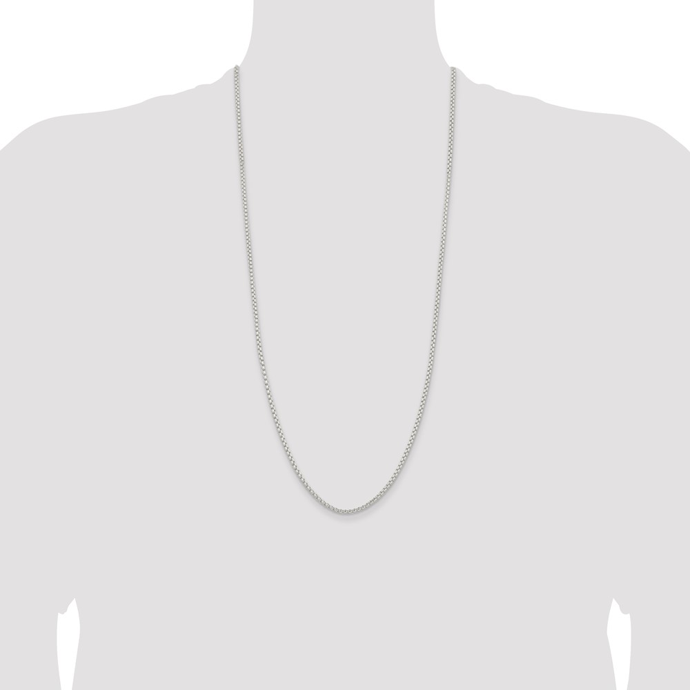 Sterling Silver 2.6mm Round Box Chain (QFC214-30)