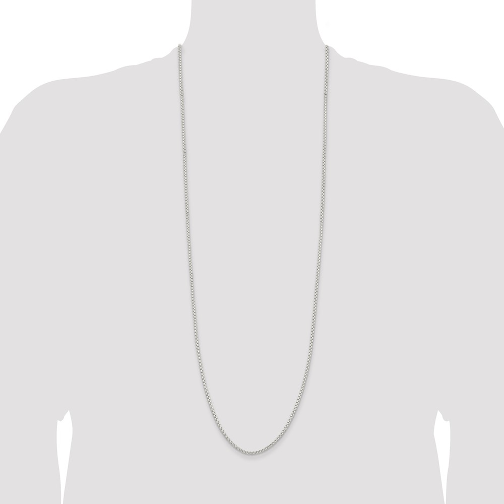 Sterling Silver 2.6mm Round Box Chain (QFC214-36)