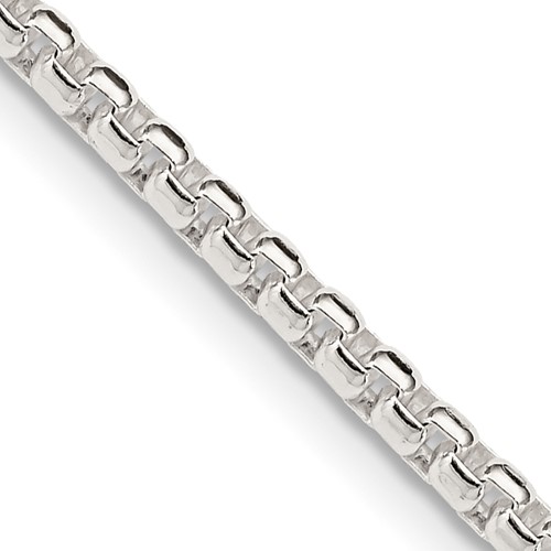 Sterling Silver 2.6mm Round Box Chain