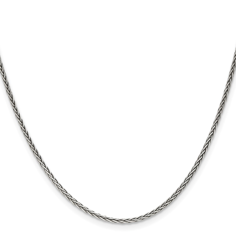 Sterling Silver Antiqued 1.6mm Solid Square Spiga Chain (QFC215-22)
