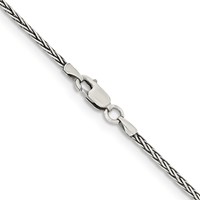 Sterling Silver Antiqued 1.6mm Solid Square Spiga Chain view 3