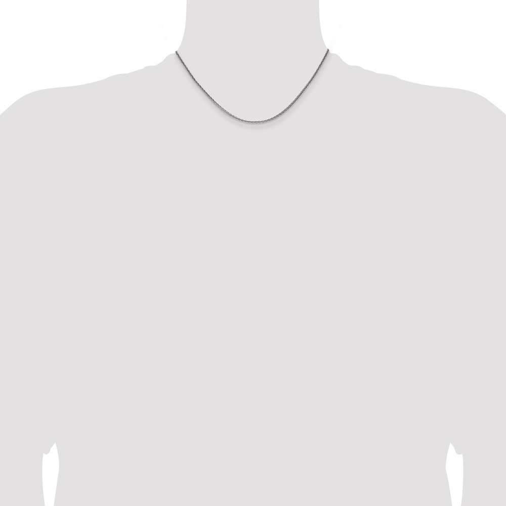 Sterling Silver Antiqued 1.6mm Solid Square Spiga Chain (QFC215-16)