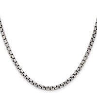 Sterling Silver Antiqued 3.6mm Round Box Chain view 2