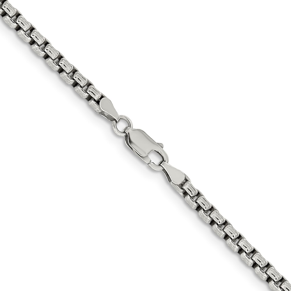 Sterling Silver Antiqued 3.6mm Round Box Chain (QFC216-20)