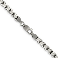 Sterling Silver Antiqued 5.2mm Round Box Chain view 3