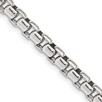 Sterling Silver Antiqued 5.2mm Round Box Chain view 1