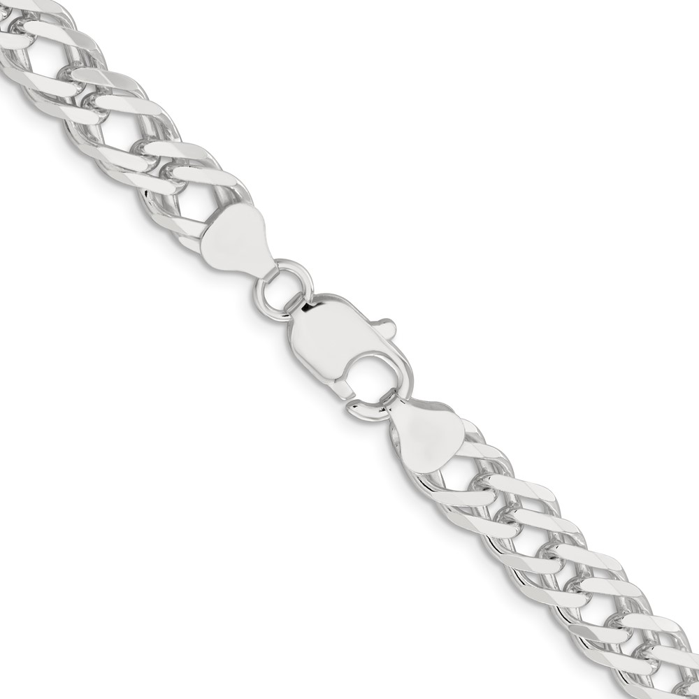 Sterling Silver 7.75mm 6 Side D/C Flat Double Curb Chain (QFC219-20)
