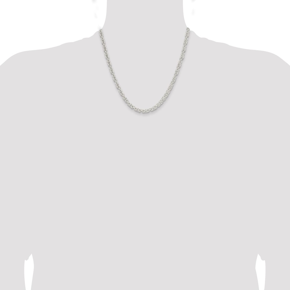 Sterling Silver 4.75mm Rounded Byzantine Chain (QFC221-20)