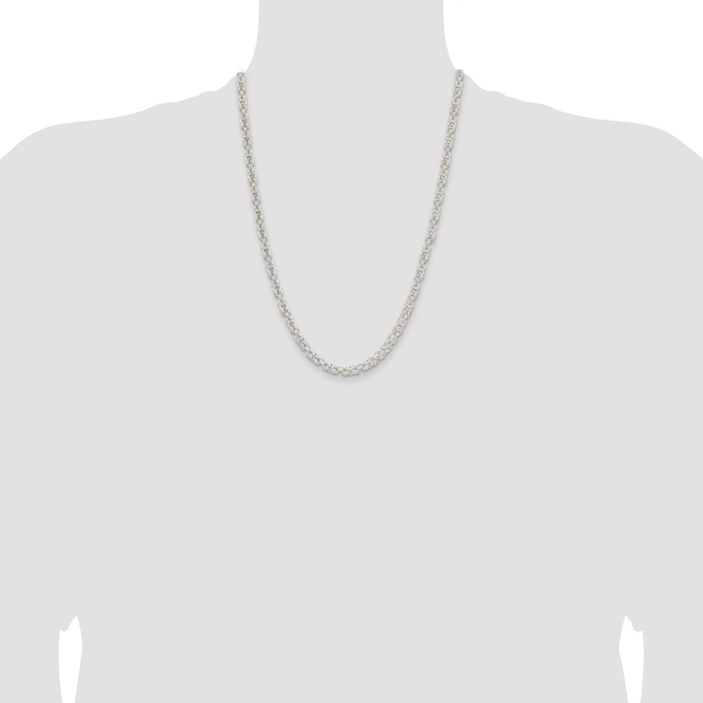 Sterling Silver 4.75mm Rounded Byzantine Chain (QFC221-24)