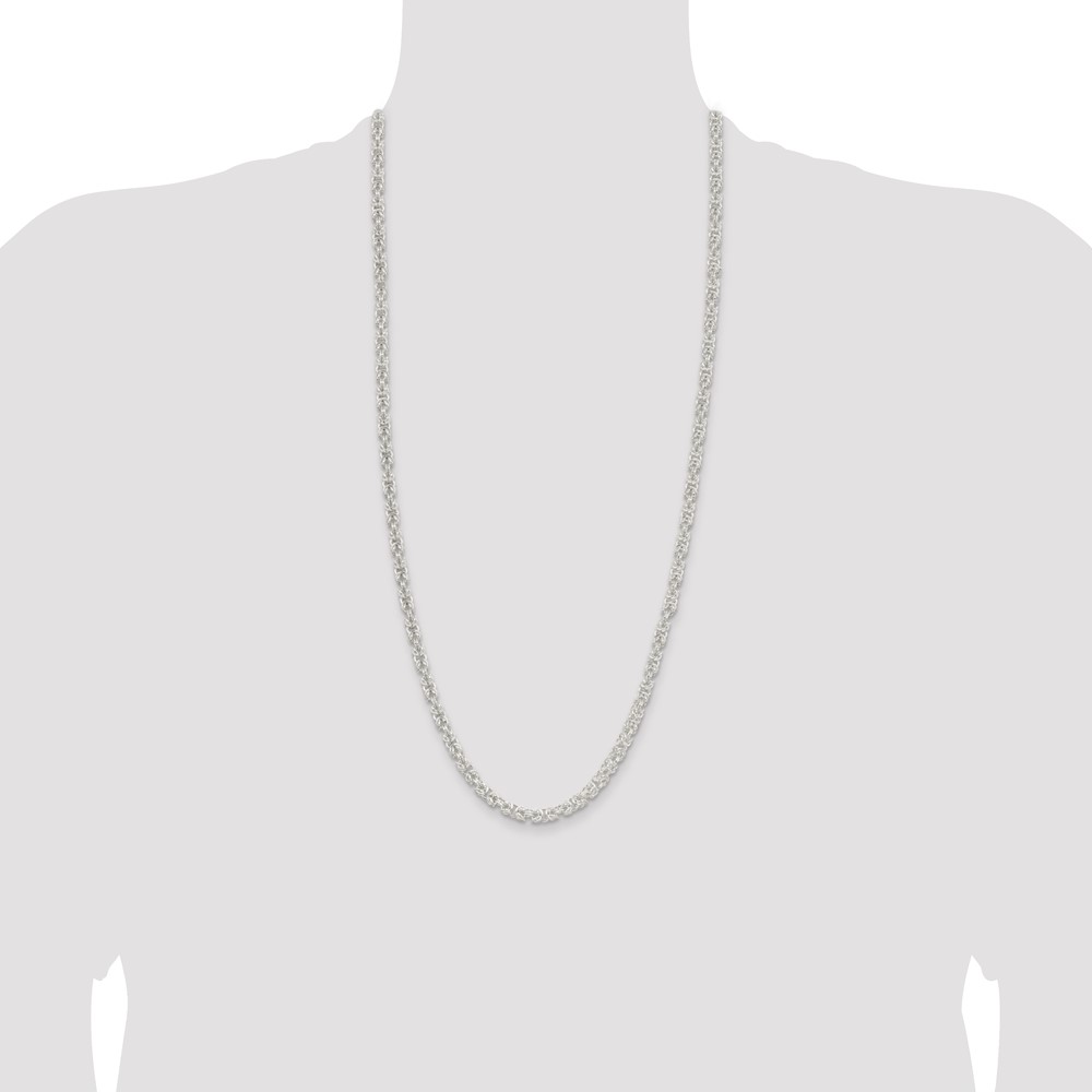 Sterling Silver 4.75mm Rounded Byzantine Chain (QFC221-30)