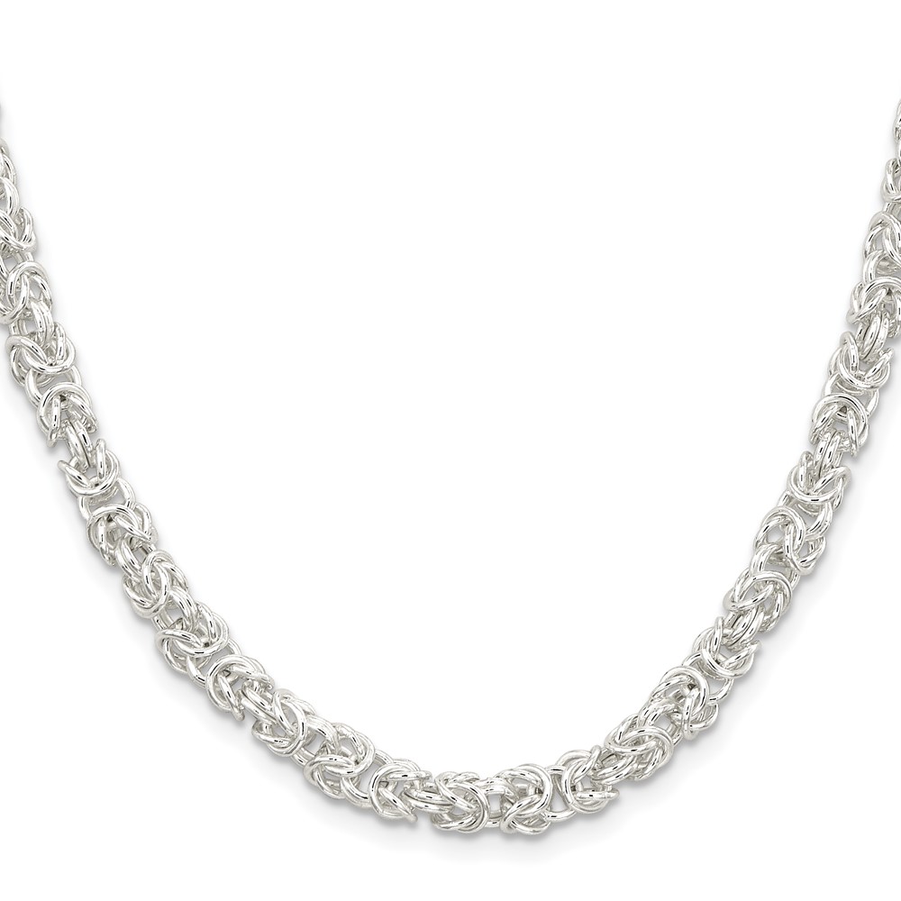 Sterling Silver 5.5mm Rounded Byzantine Chain (QFC222-24)