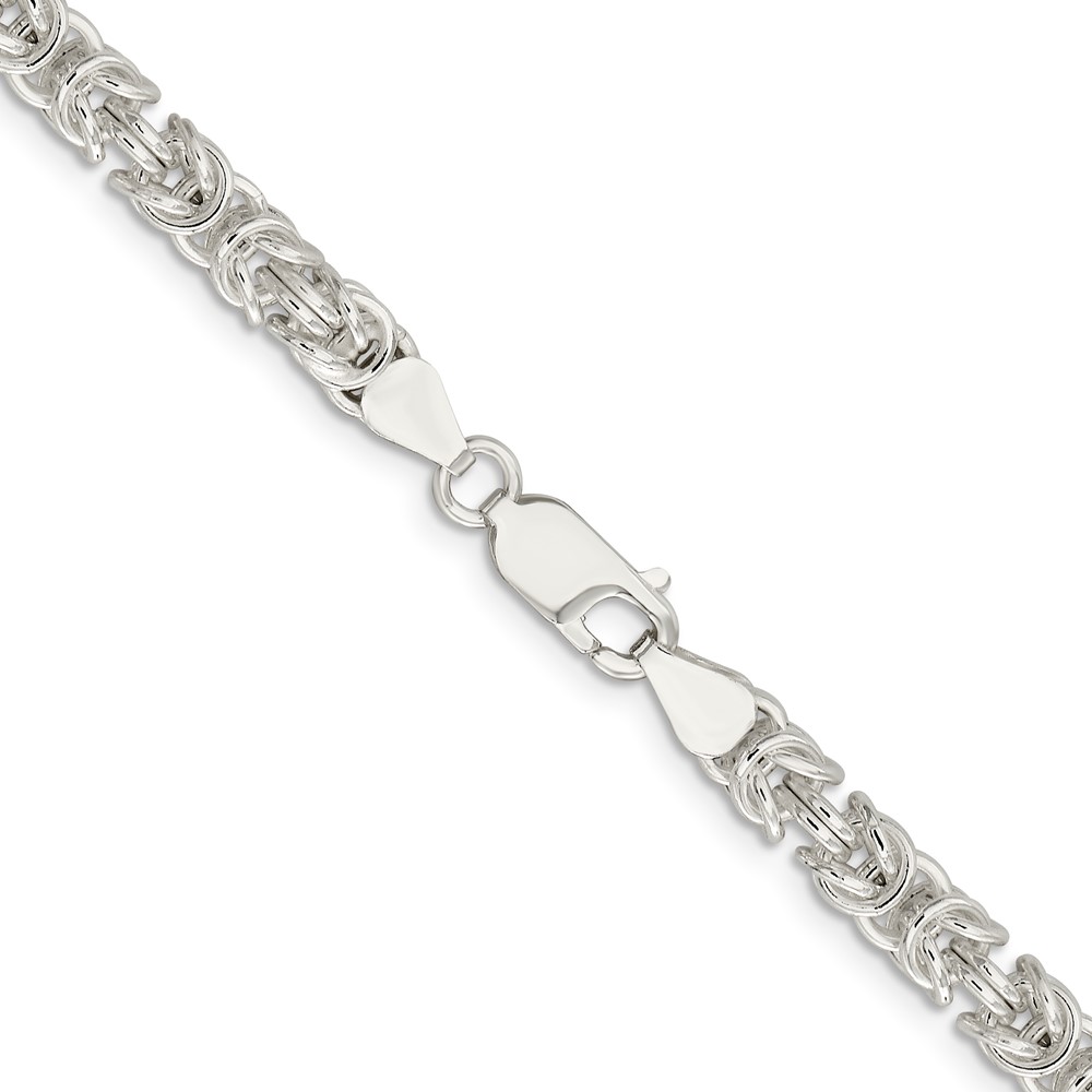Sterling Silver 5.5mm Rounded Byzantine Chain (QFC222-24)