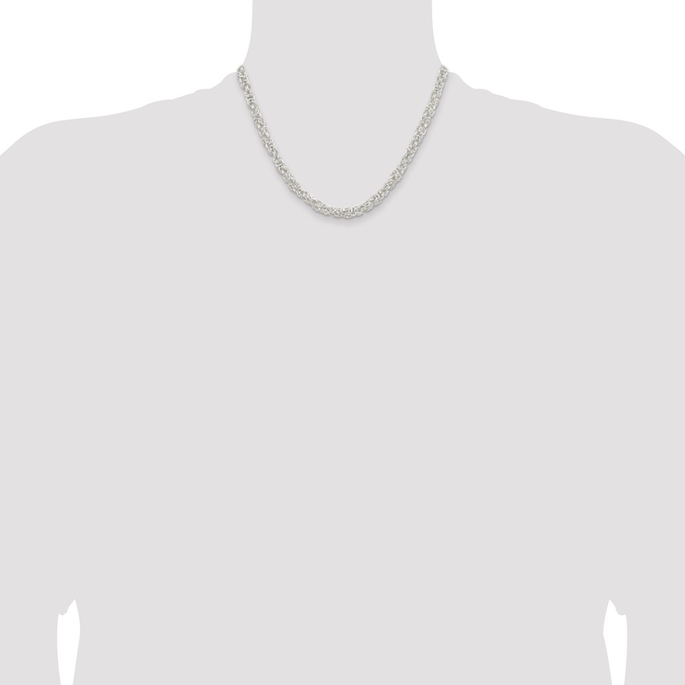 Sterling Silver 5.5mm Rounded Byzantine Chain (QFC222-18)
