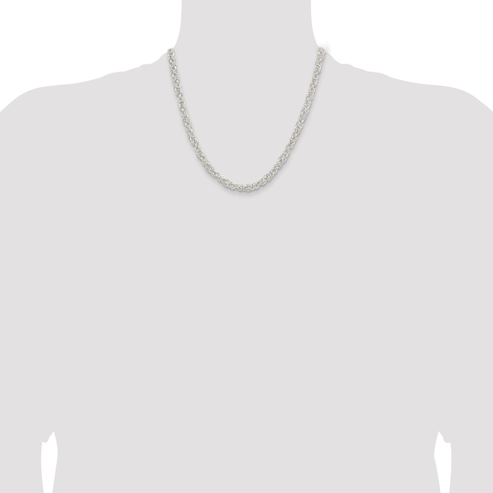 Sterling Silver 5.5mm Rounded Byzantine Chain (QFC222-20)