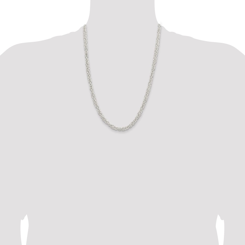 Sterling Silver 5.5mm Rounded Byzantine Chain (QFC222-24)