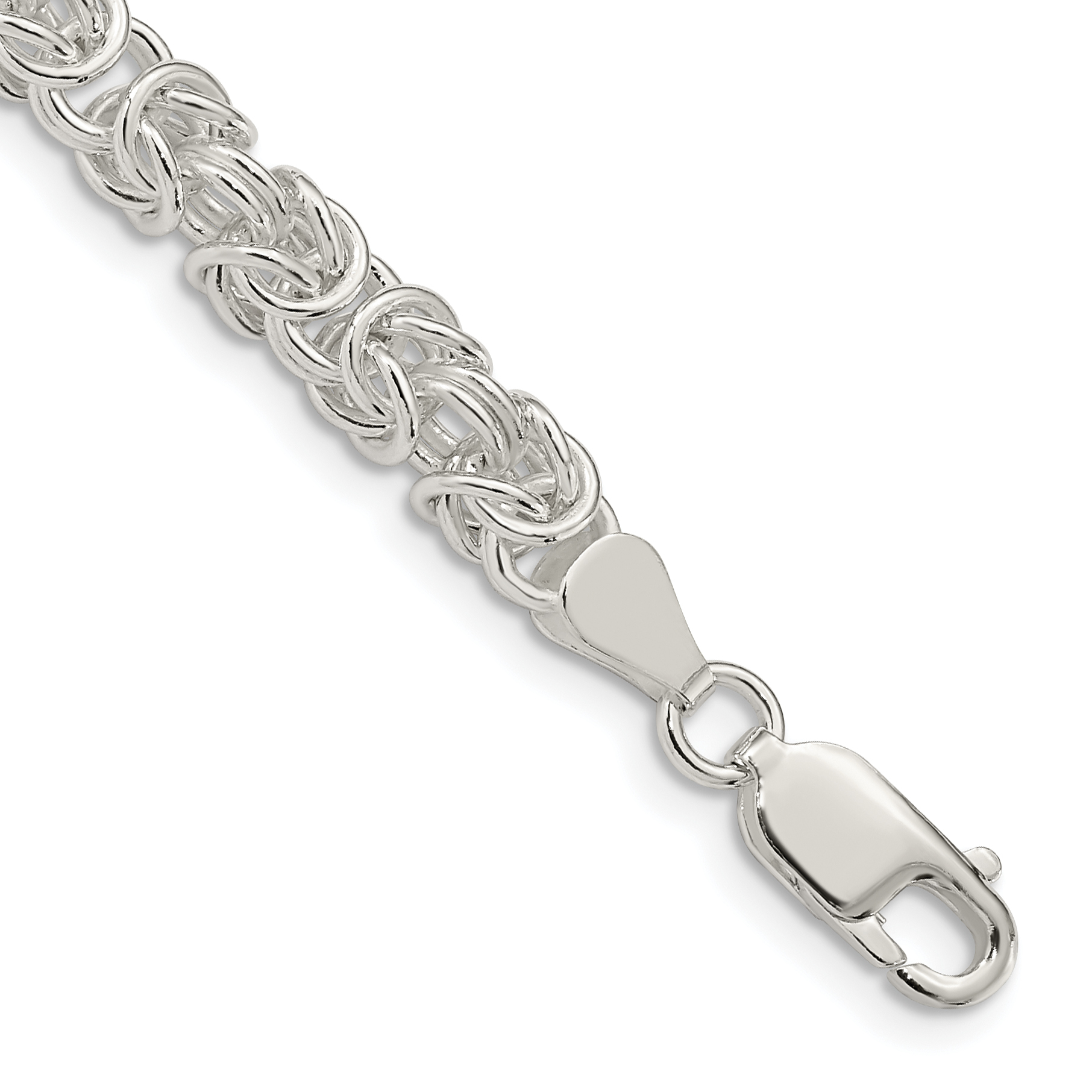 Sterling Silver 5.5mm Rounded Byzantine Chain (QFC222-8)