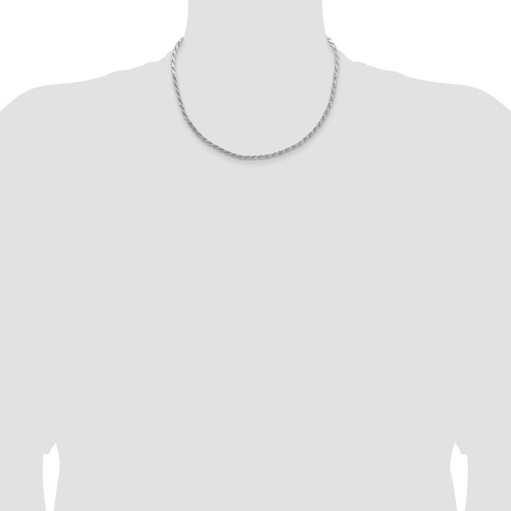 Sterling Silver 3.65mm Flat Rope Chain (QFC223-18)