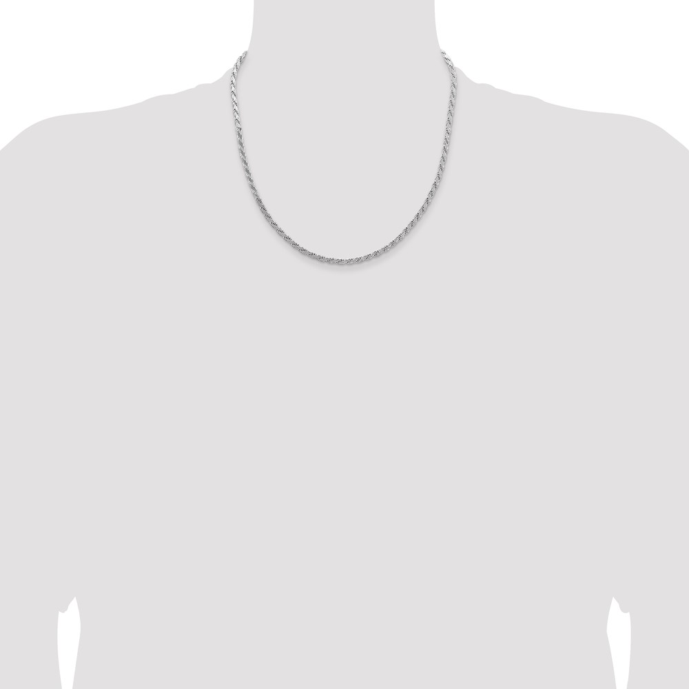 Sterling Silver 3.65mm Flat Rope Chain (QFC223-20)