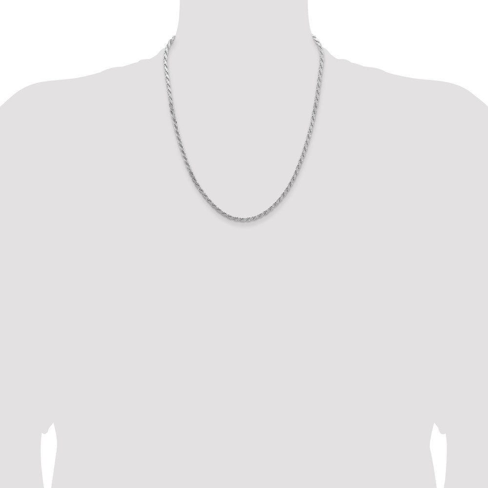 Sterling Silver 3.65mm Flat Rope Chain (QFC223-22)