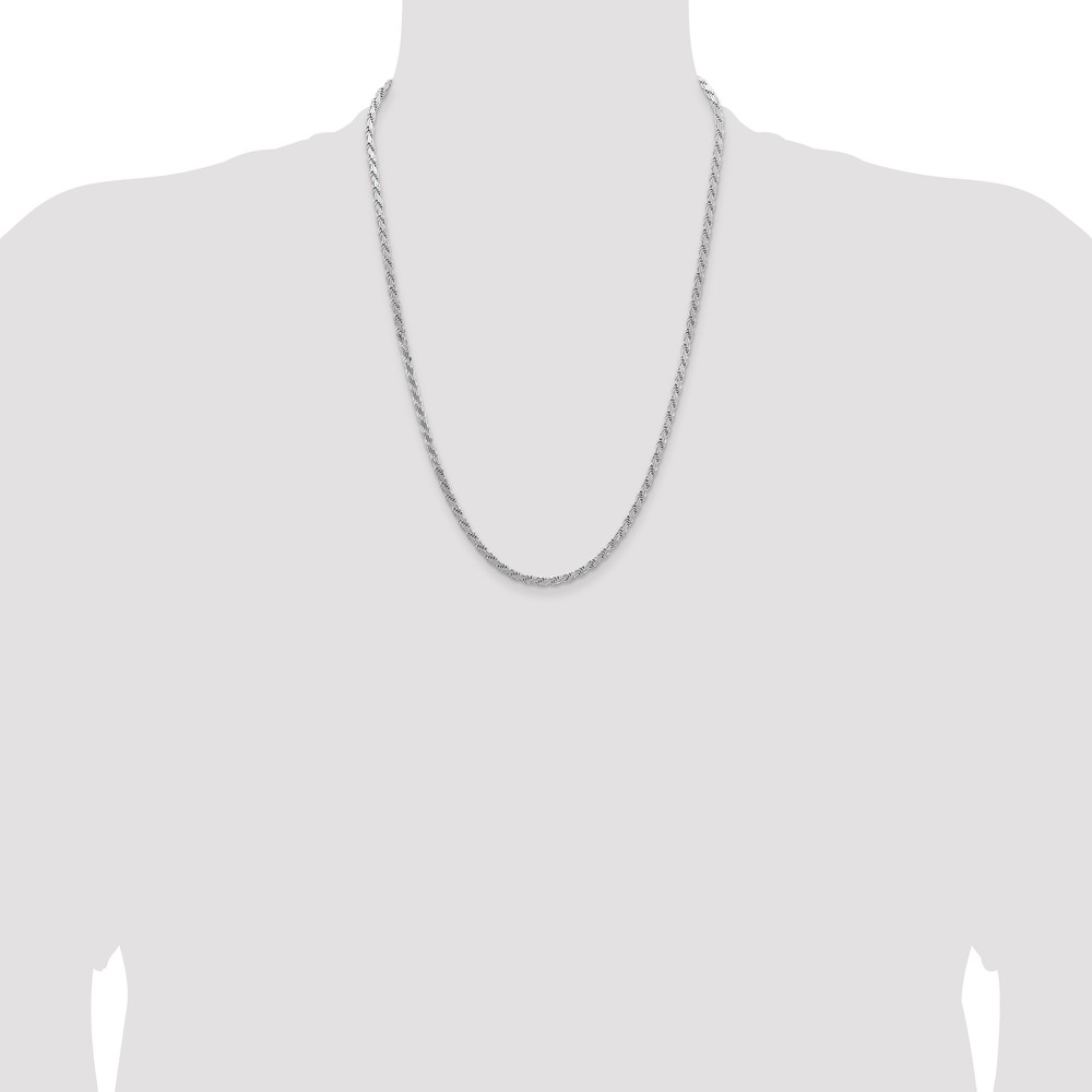 Sterling Silver 3.65mm Flat Rope Chain (QFC223-24)