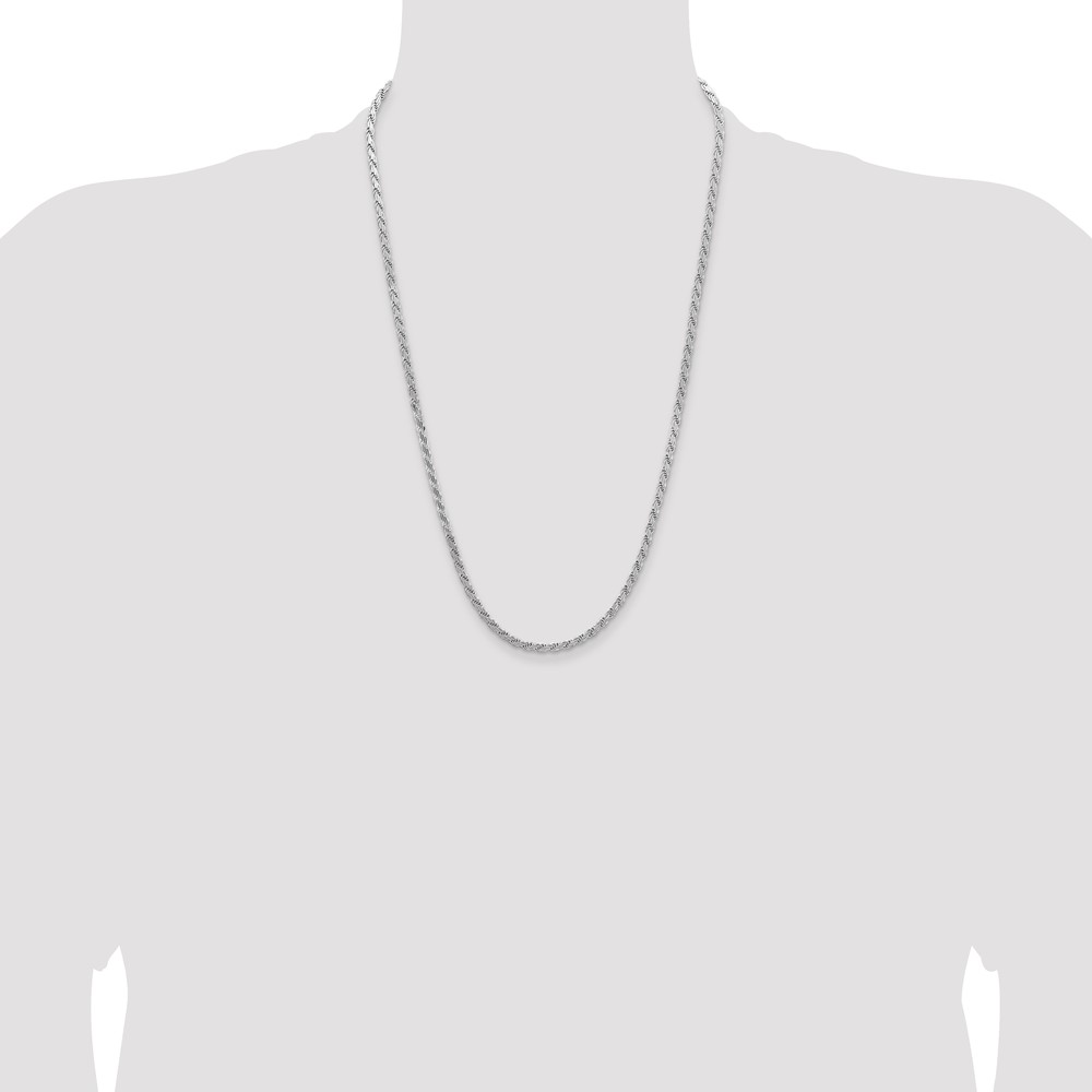 Sterling Silver 3.65mm Flat Rope Chain (QFC223-26)