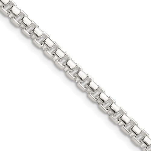 Sterling Silver Polished 4mm Round Box Chain