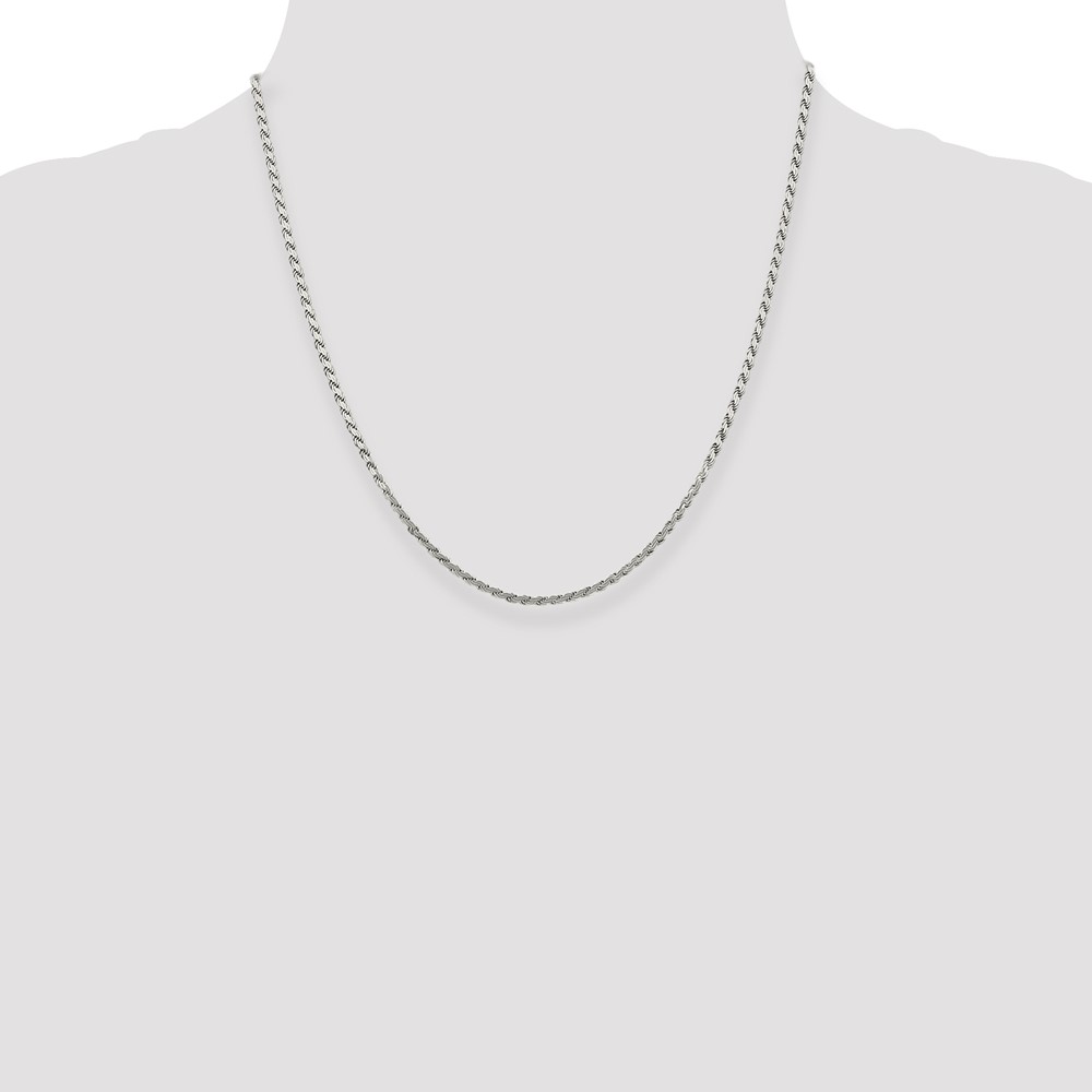 Sterling Silver 2.25mm Flat Rope Chain (QFC23-20)