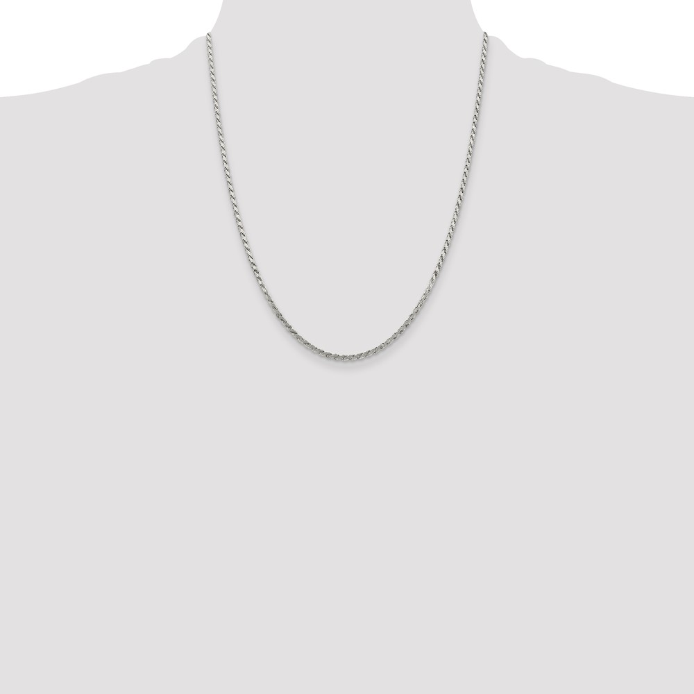 Sterling Silver 2.25mm Flat Rope Chain (QFC23-22)