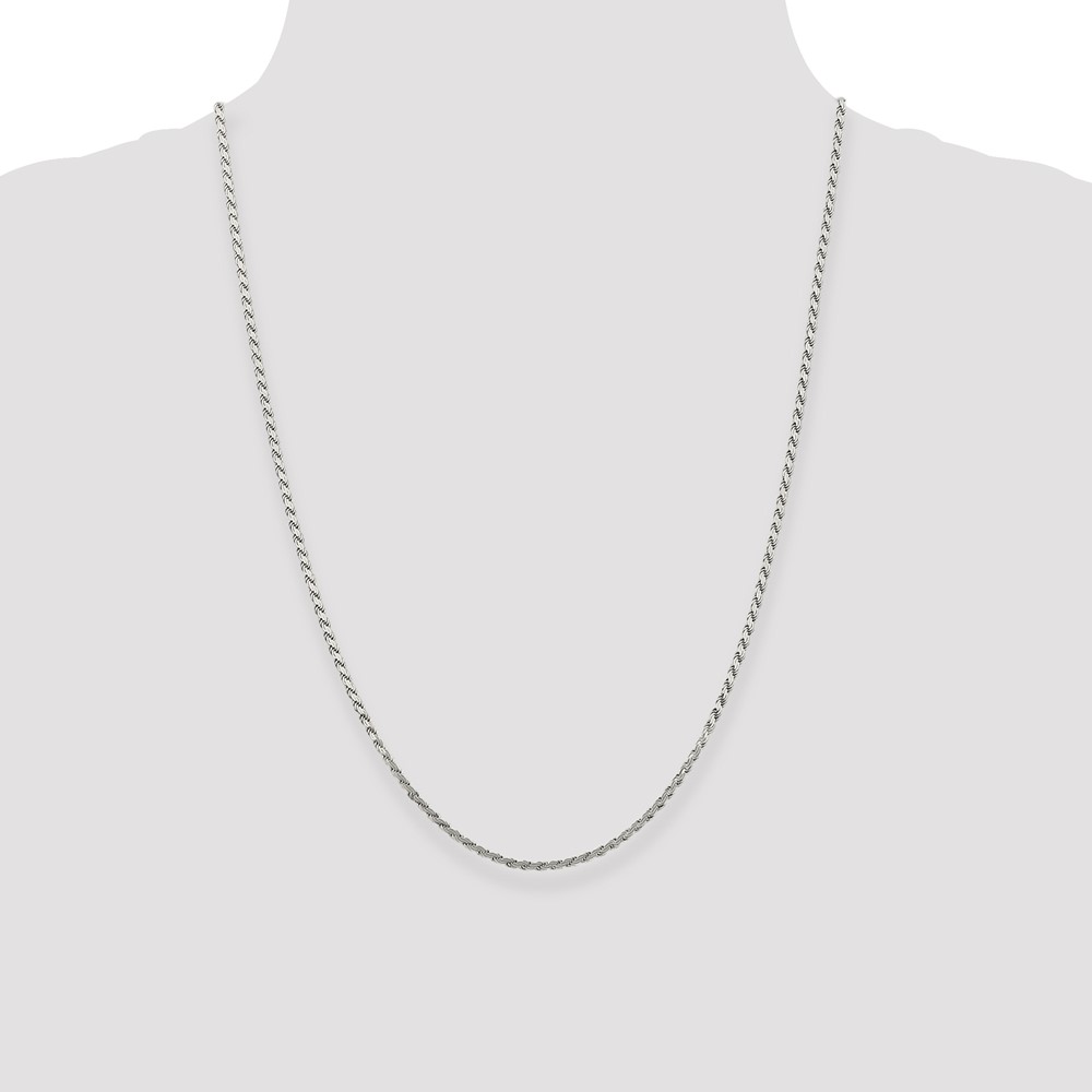 Sterling Silver 2.25mm Flat Rope Chain (QFC23-24)