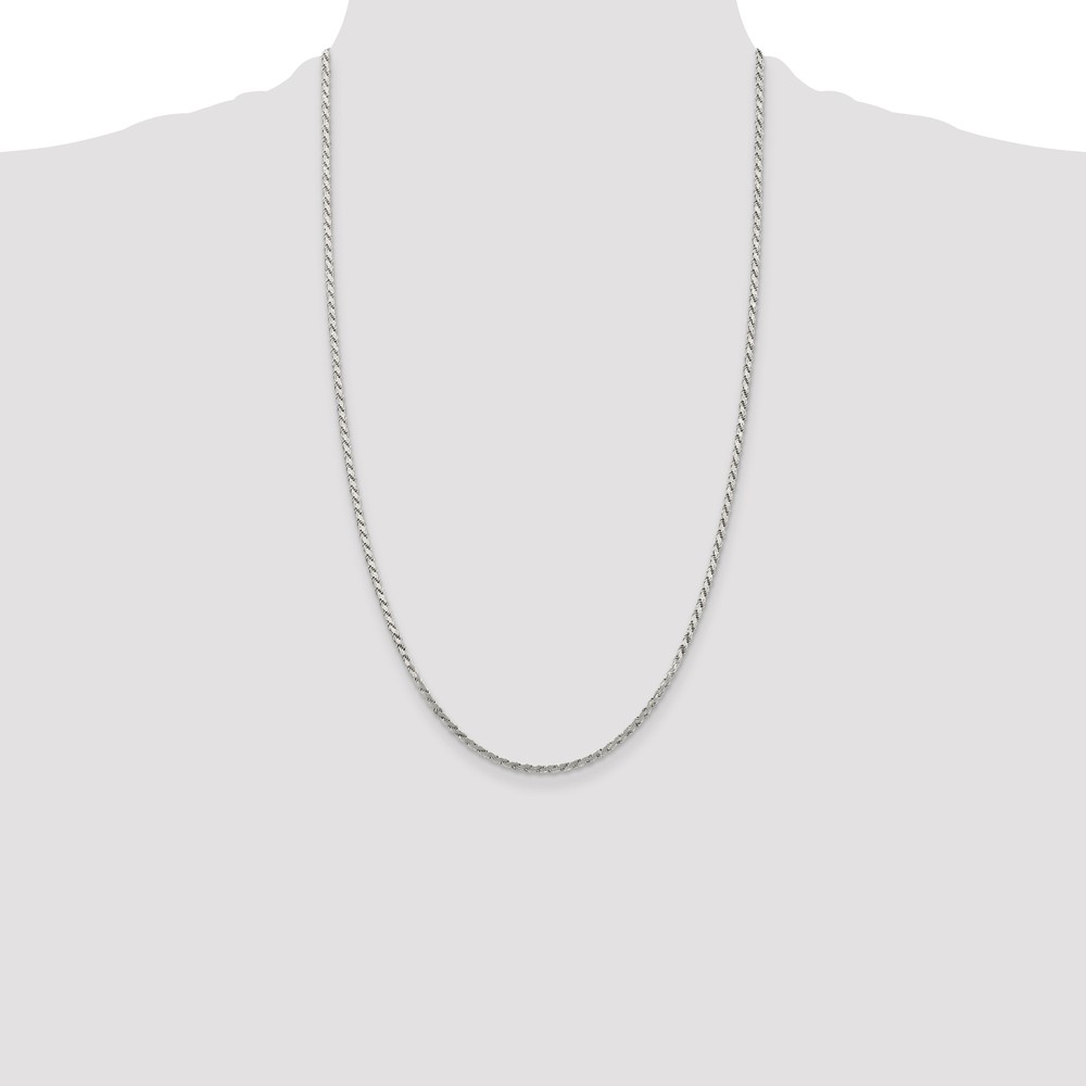 Sterling Silver 2.25mm Flat Rope Chain (QFC23-26)