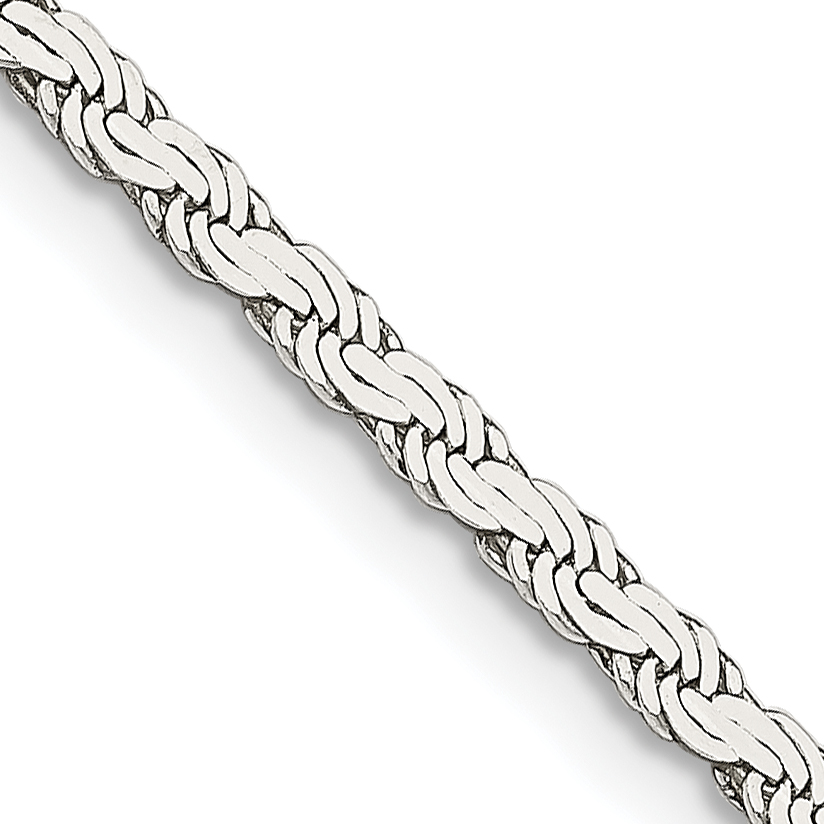 Sterling Silver 2.25mm Flat Rope Chain (QFC23-16)