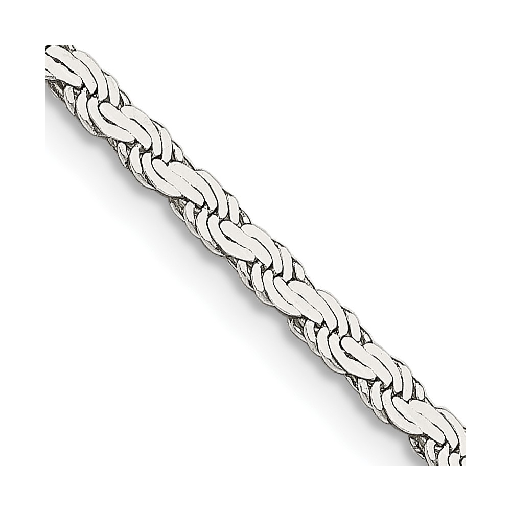 Sterling Silver 2.25mm Flat Rope Chain (QFC23-16)