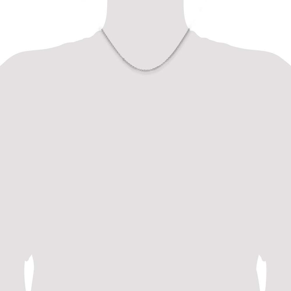 Sterling Silver Rhodium-plated 2.8mm Rolo Chain (QFC2R-16)