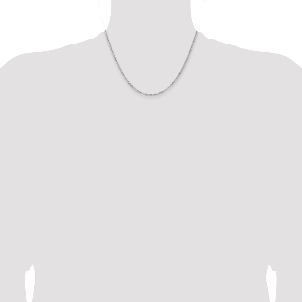 Sterling Silver Rhodium-plated 2.8mm Rolo Chain (QFC2R-18)