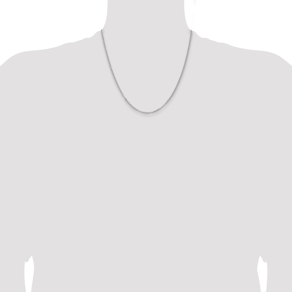 Sterling Silver Rhodium-plated 2.8mm Rolo Chain (QFC2R-20)